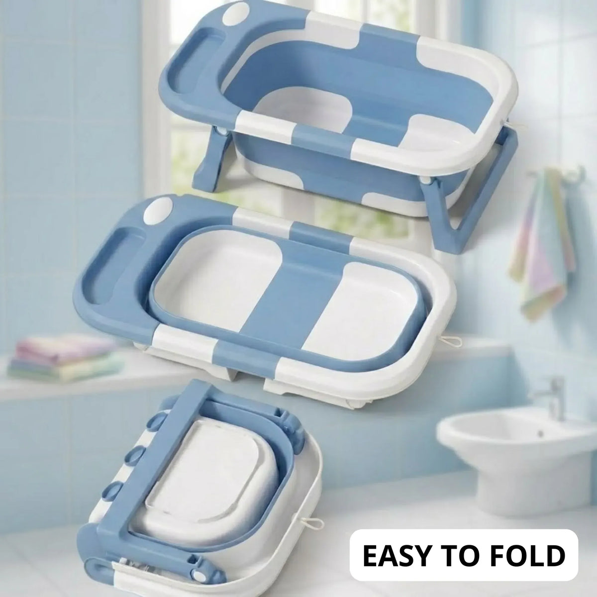 Carla Home Foldable Baby Bath Tub Blue
