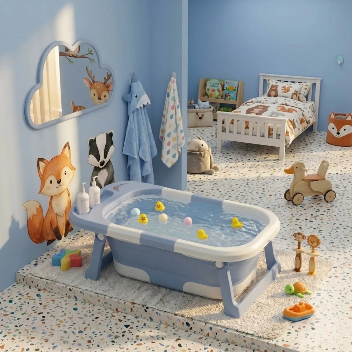 Carla Home Foldable Baby Bath Tub Blue