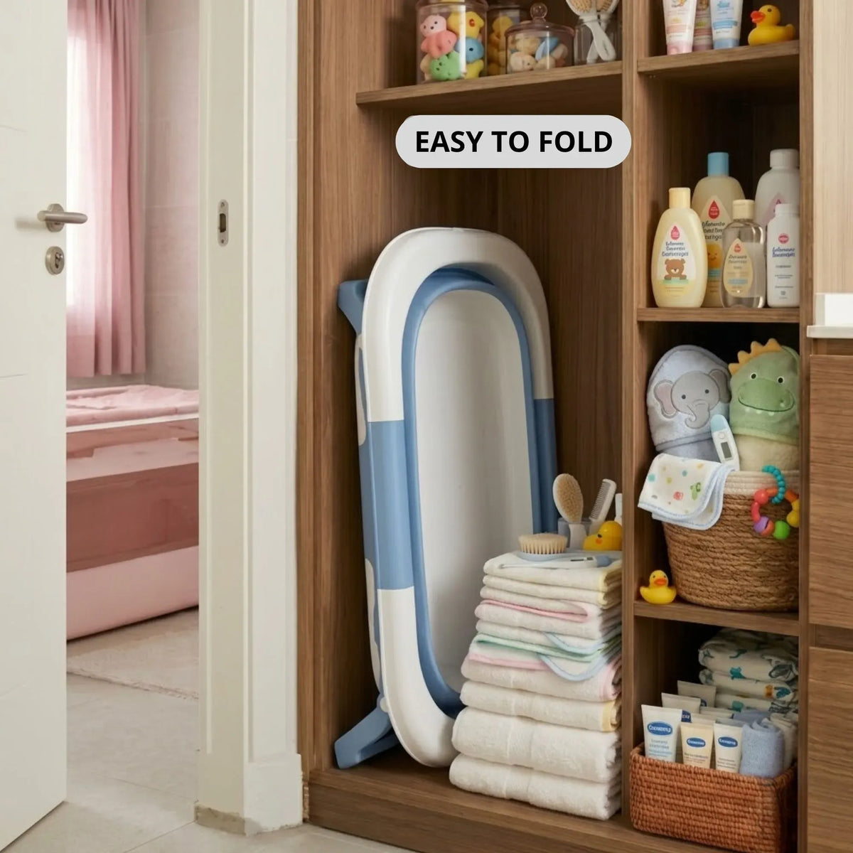 Carla Home Foldable Baby Bath Tub Blue