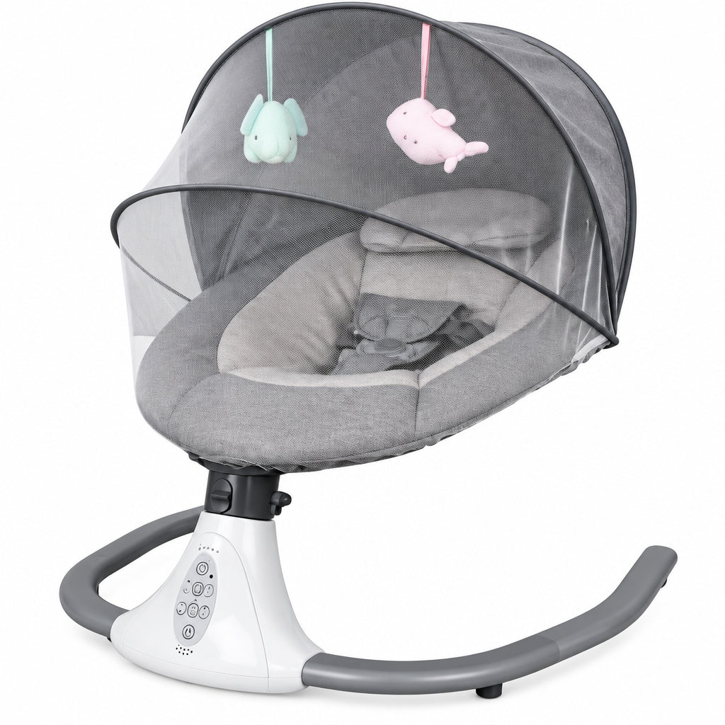 Electric Baby Bouncer Swing with Remote and Music Grey
