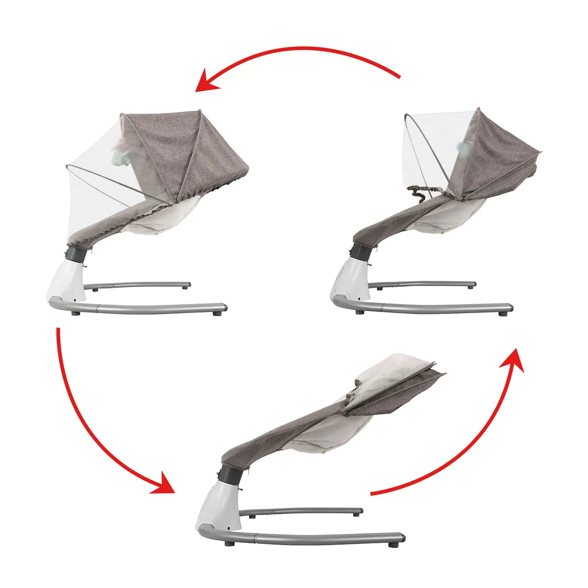 Electric Baby Bouncer Swing with Remote and Music Grey