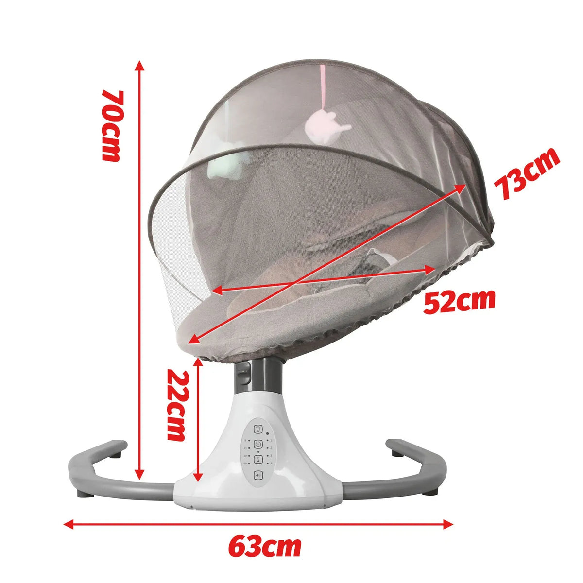 Electric Baby Bouncer Swing with Remote and Music Grey