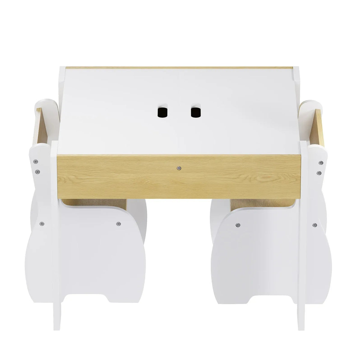 Kids Table and Chairs Set 3 Piece with Storage White