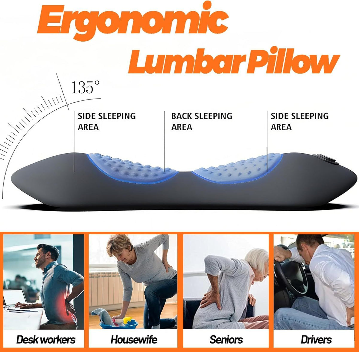 3 in 1 Electric Lumbar Massager with Heat and Vibration