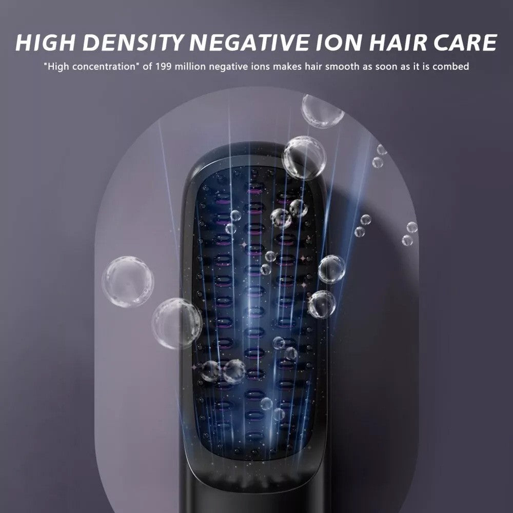 Cordless Hair Straightener Brush Rechargeable White