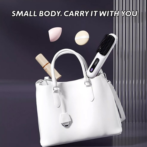 Cordless Hair Straightener Brush Rechargeable White