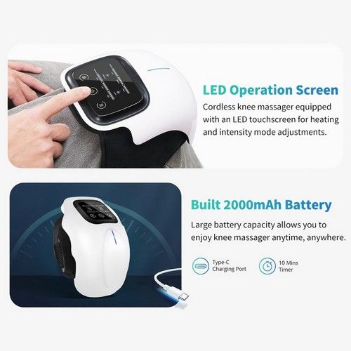 Cordless Heated Knee Massager White