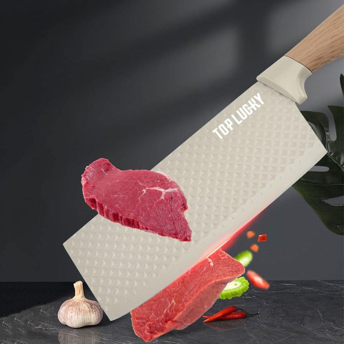 Kitchen Knife Set with Block 6 Piece Khaki