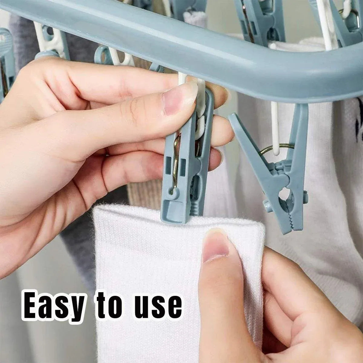 Multi Clip Clothes Drying Rack 3 Pack Blue Green Pink
