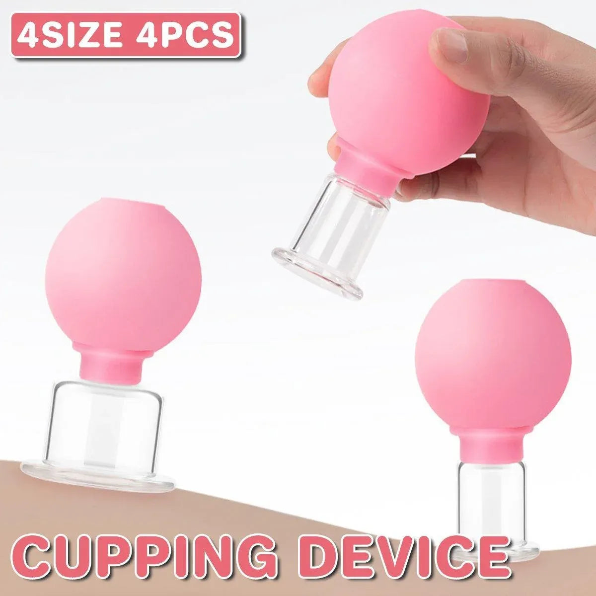 Manual Cupping Cups Set of 4 Pink