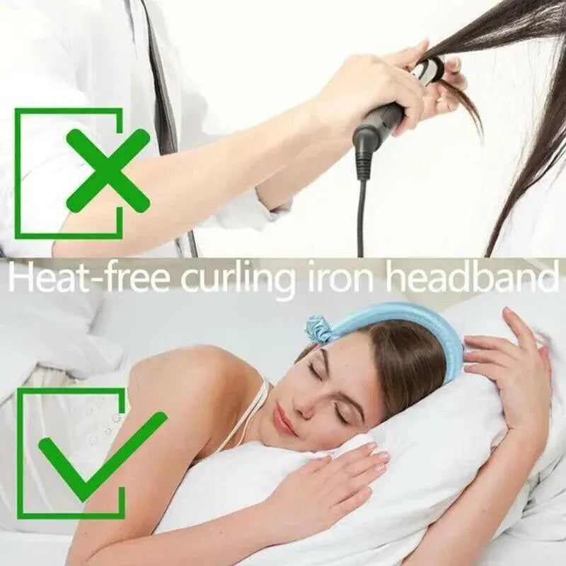 Heatless Curling Rod Headband 100cm Beige