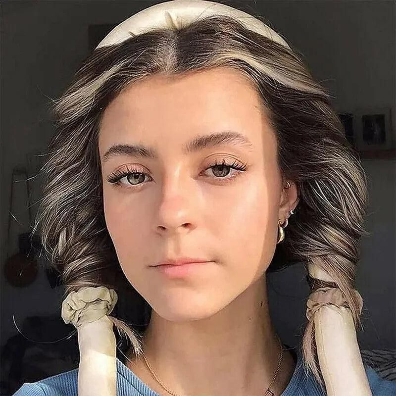 Heatless Curling Rod Headband 100cm Beige