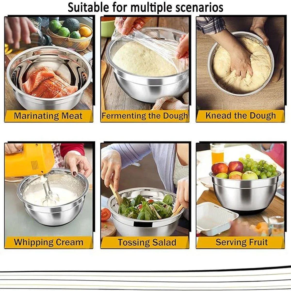 Nesting Mixing Bowl Set with Lids 5 Piece