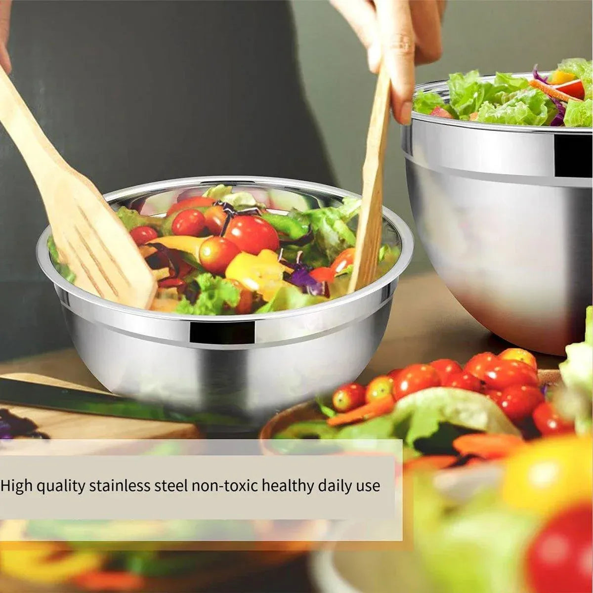 Nesting Mixing Bowl Set with Lids 5 Piece