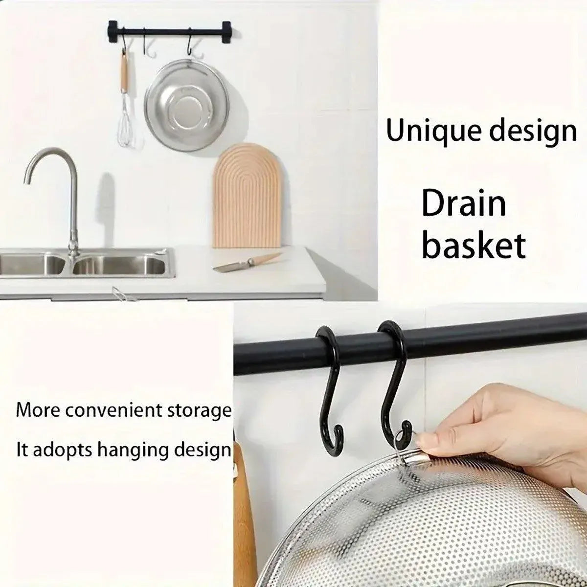 Perforated Colander Drain Basket Set 3 Piece