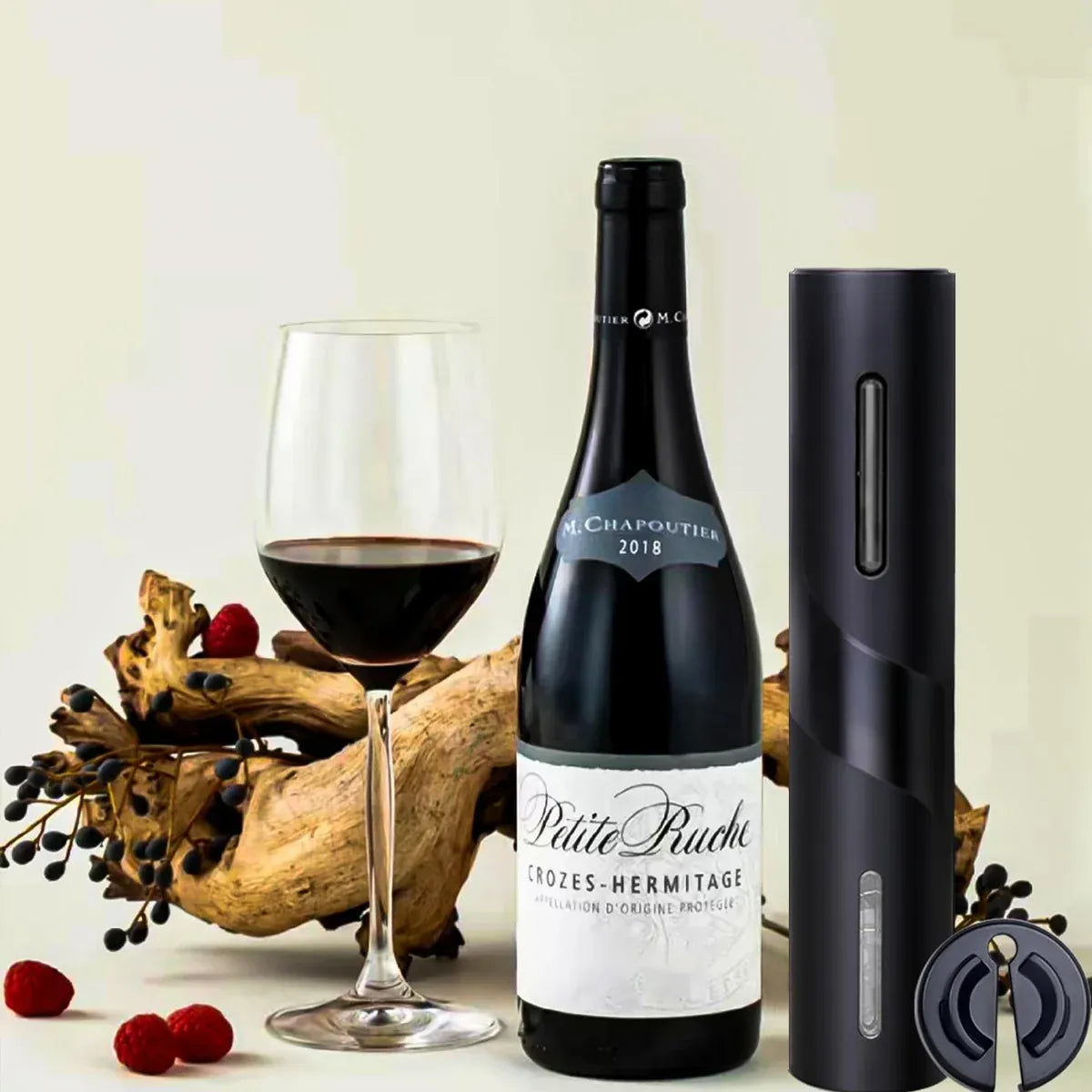 Electric Wine Opener Set with Aerator and Stopper Black