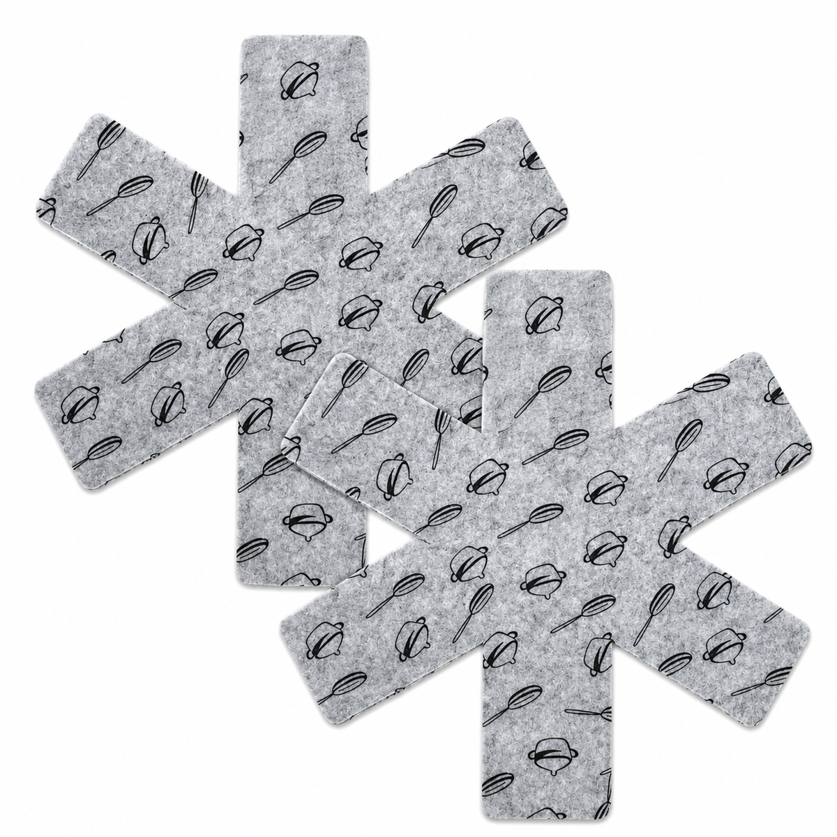 Felt Pan Protectors 38 x 38cm 2 Pack Grey