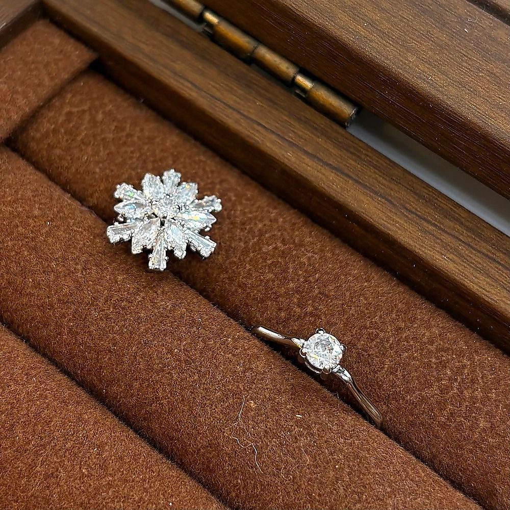 Wood Grain Jewellery Box with Glass Lid Brown