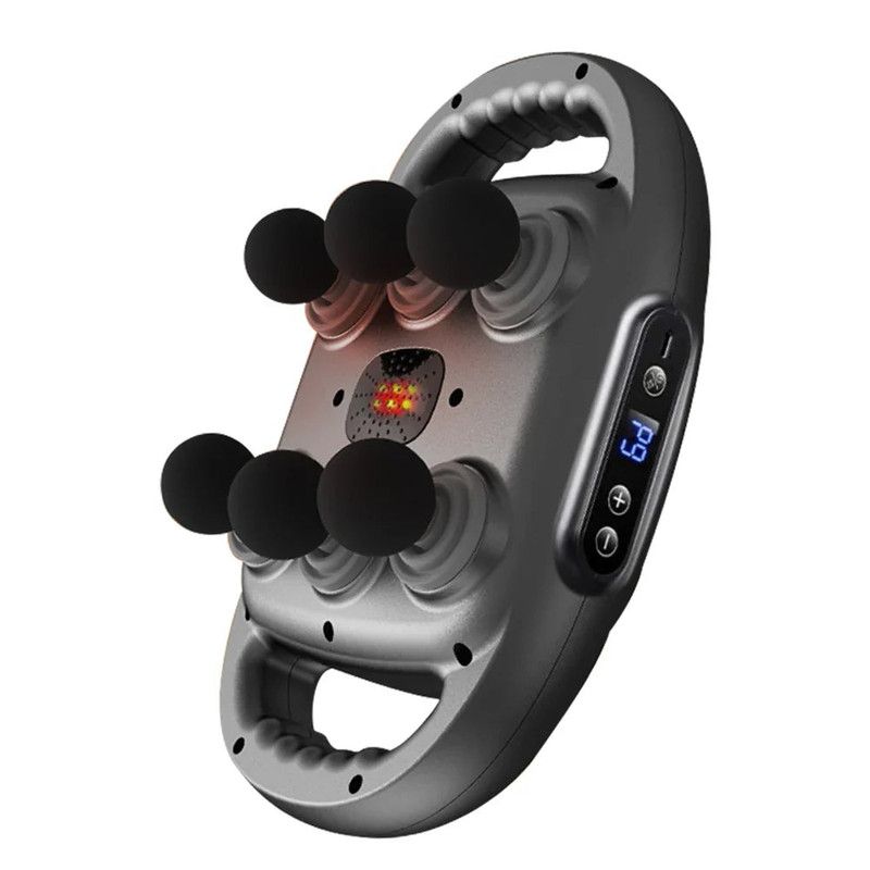 6 Head Massage Gun with LED Touchscreen Black