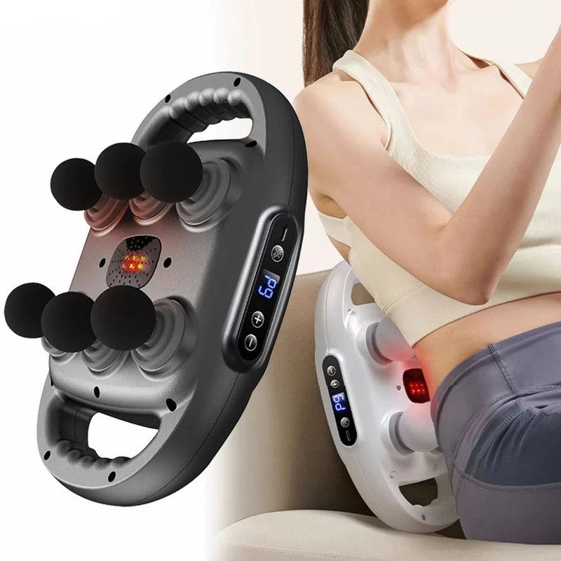6 Head Massage Gun with LED Touchscreen Black