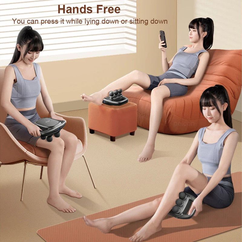 6 Head Massage Gun with LED Touchscreen Black